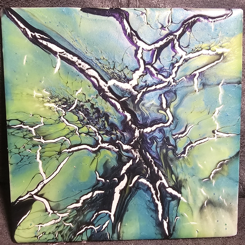 4.25" handpainted ceramic tile